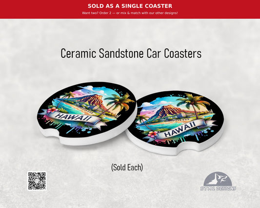 States: Hawaii - Ceramic Car Coaster