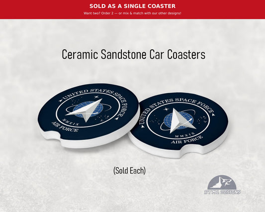 Military - SPACE FORCE - Ceramic Car Coaster