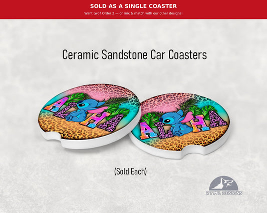 Stitch - Aloha - Ceramic Car Coaster