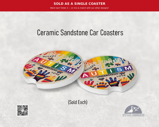 Autism #3 - Ceramic Car Coaster