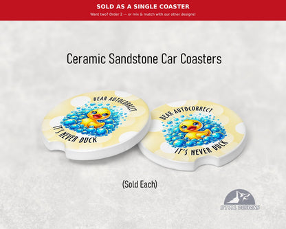 Duck Autocorrect - Ceramic Car Coaster
