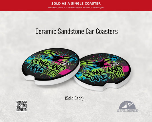 Drone: Come And Take It - Ceramic Car Coaster