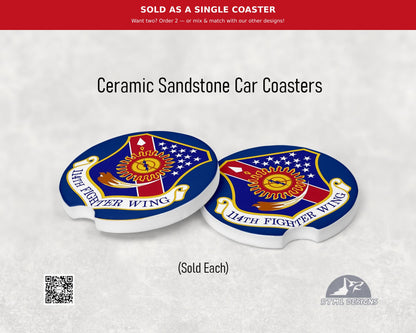 Air Force 114th Fighter Wing (S.D.) - Ceramic Car Coaster (Single Pack)