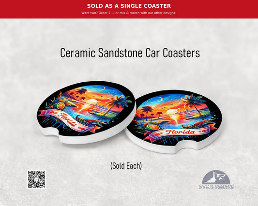 States: Florida - Ceramic Car Coaster