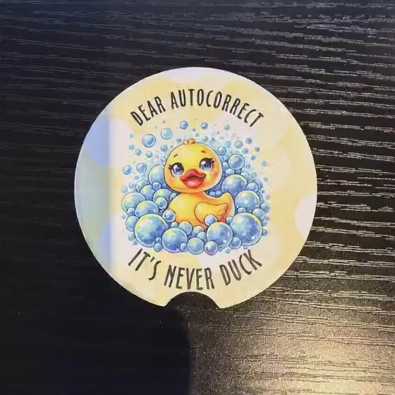 Duck Autocorrect - Ceramic Car Coaster