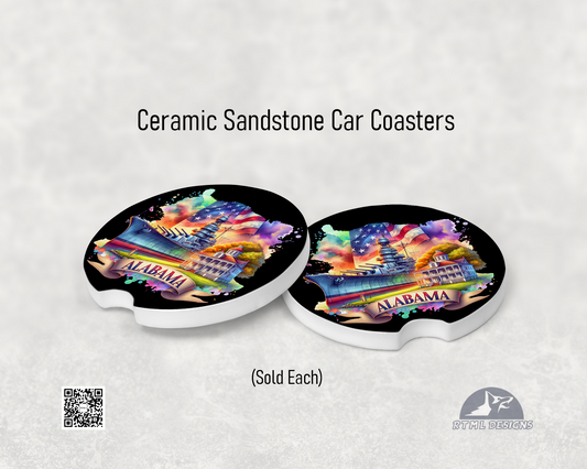 States: Alabama - Ceramic Car Coaster