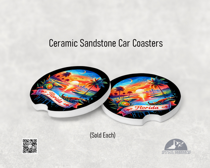 States: Florida - Ceramic Car Coaster