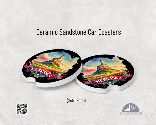 States: Nebraska - Ceramic Car Coaster