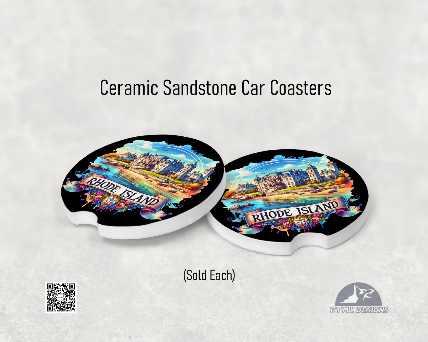 States: Rhode Island - Ceramic Car Coaster