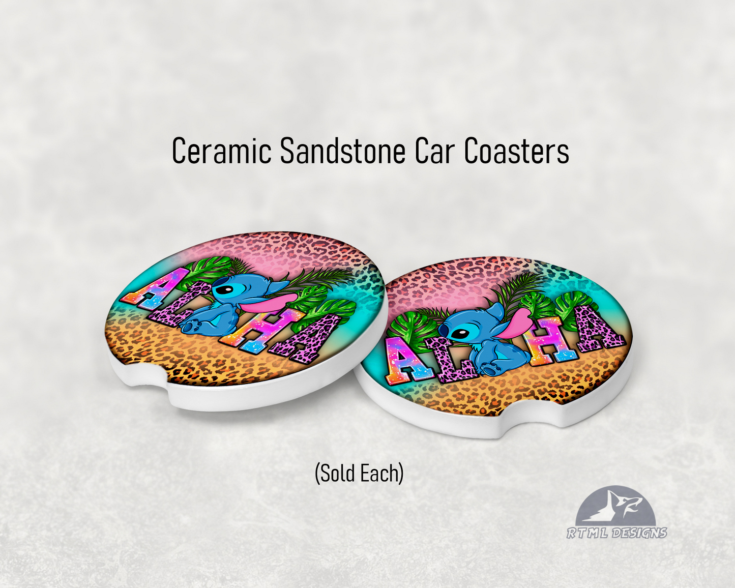 Stitch - Aloha - Ceramic Car Coaster